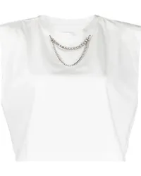 forte_forte T-Shirt mit Strass Weiß