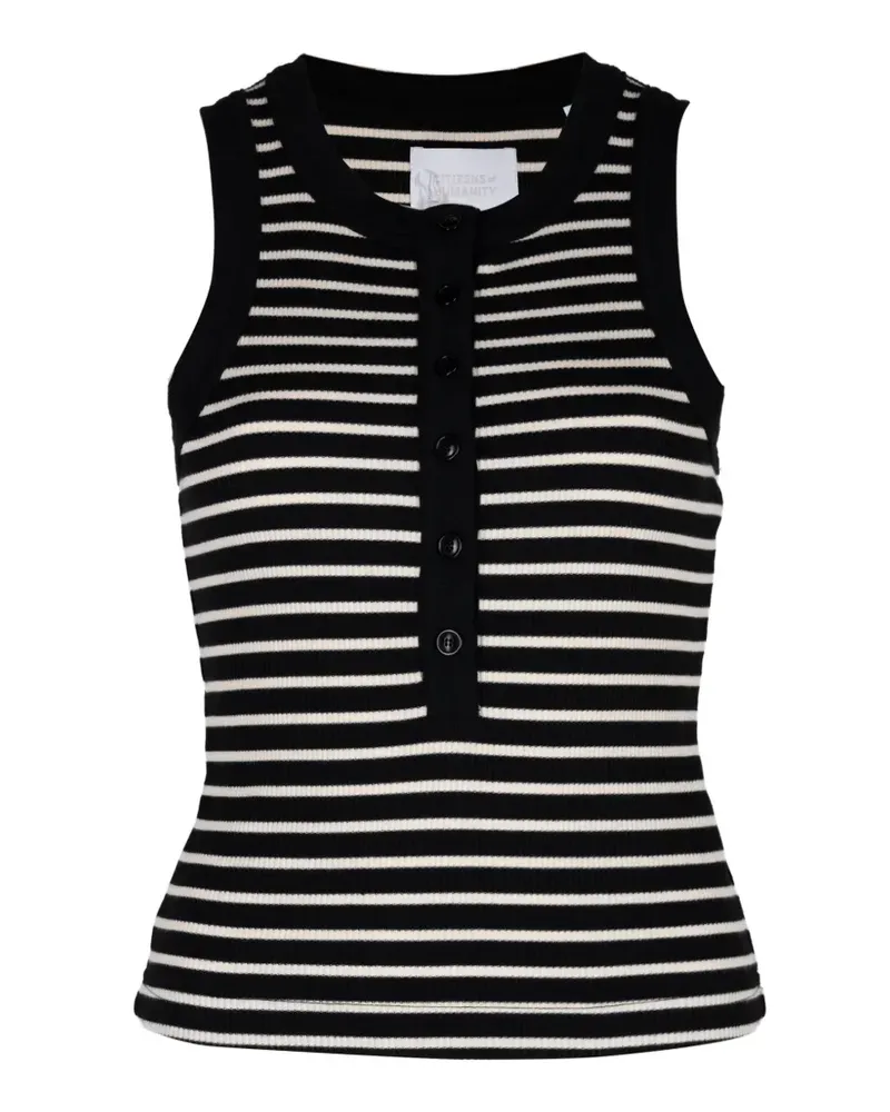 Citizens of humanity Gestreiftes Caralyn Tanktop - Schwarz Schwarz