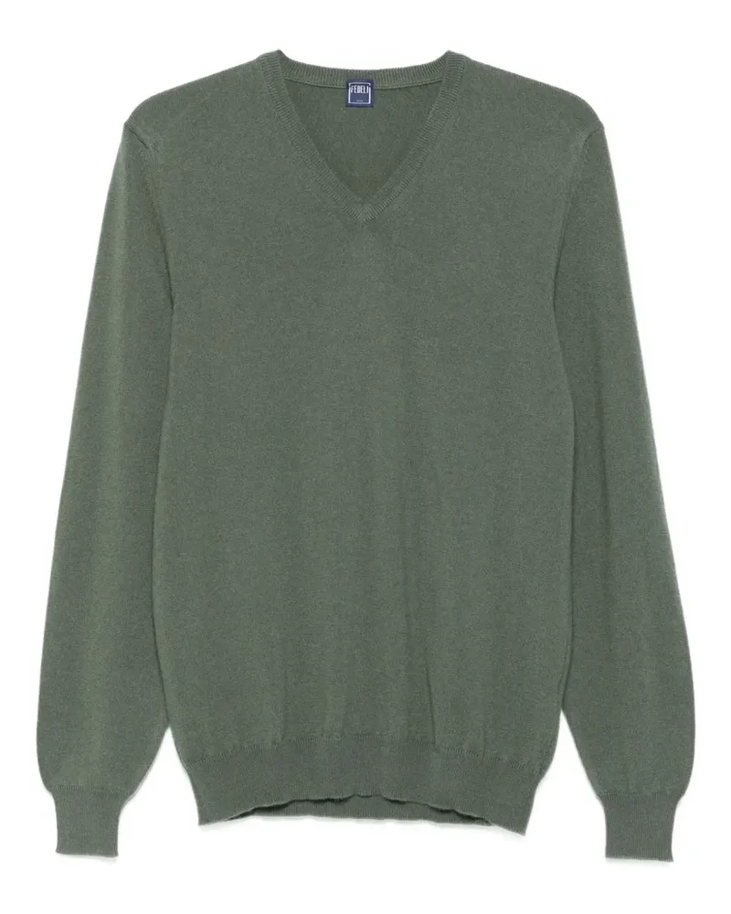 Fedeli Pullover mit V-Ausschnitt - Grün Grün
