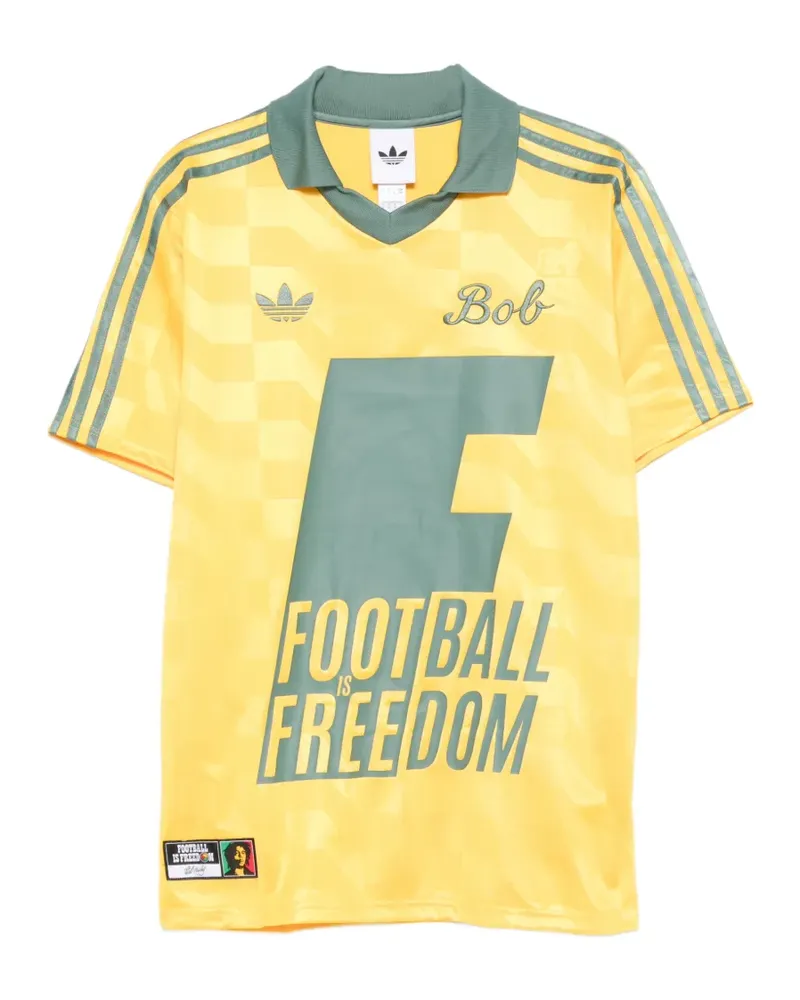 adidas Bob Marley Originals T-Shirt mit Streifen - Gelb Gelb