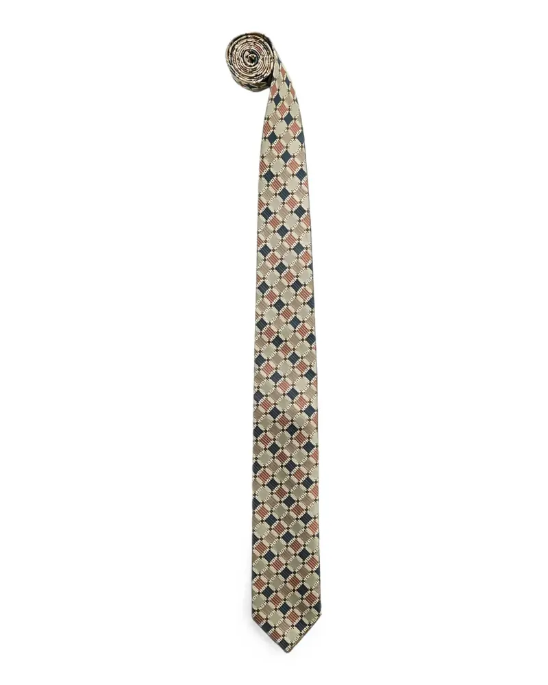 Sunflower geometric-pattern silk tie - Nude Nude