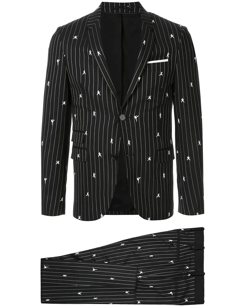 Neil Barrett Sakko mit Kampfsport-Print - Schwarz Schwarz