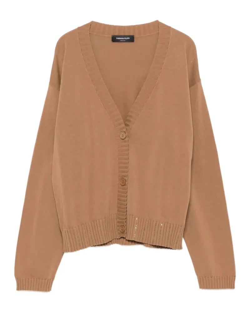 Fabiana Filippi Cardigan mit verzierten Knöpfen - Braun Braun