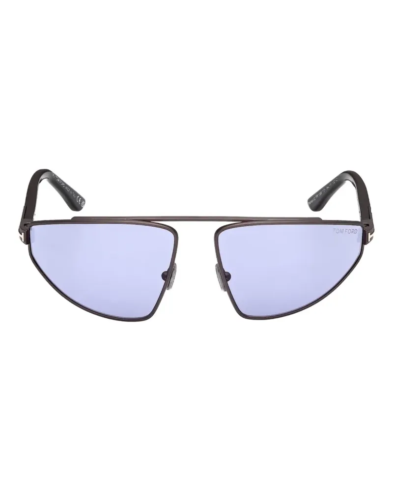 Tom Ford Sonnenbrille mit geometrischem Gestell - Grau Grau