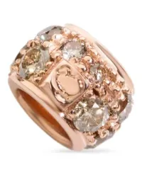 DoDo 9kt Rotgold-Rondelle-Perle mit Diamanten Rosa