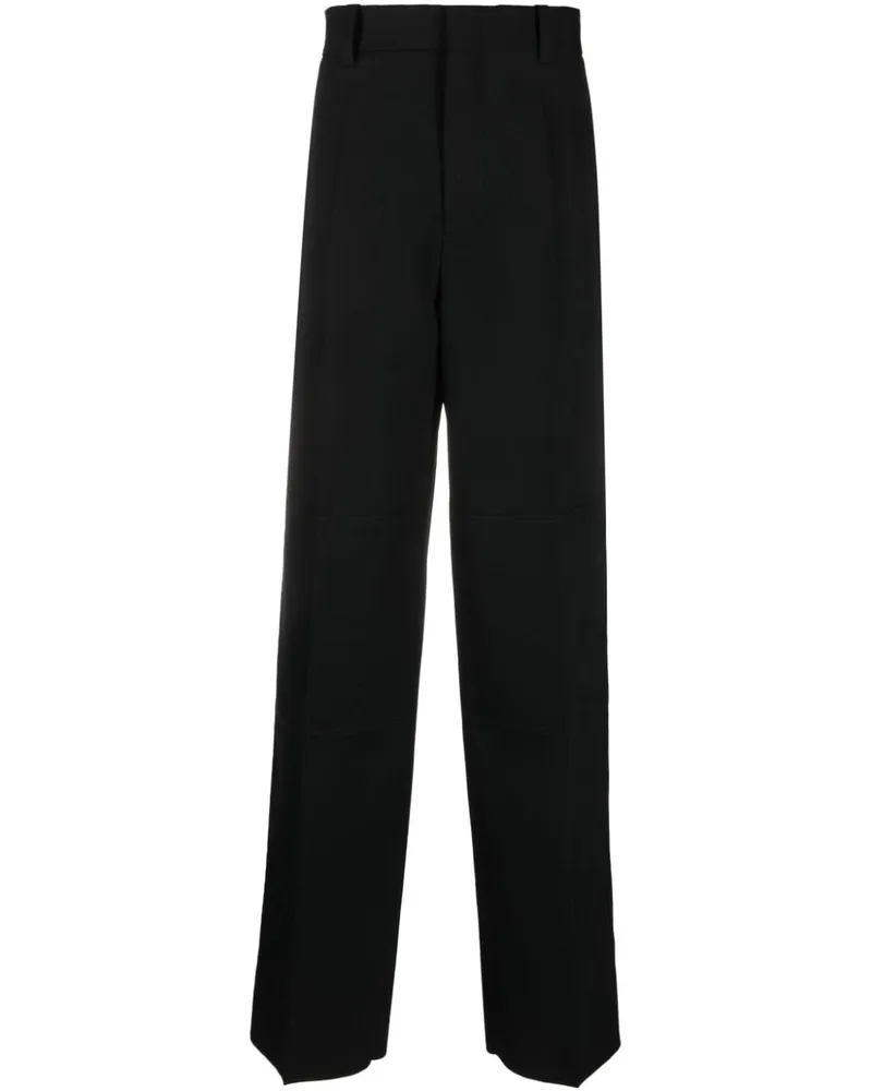 Jil Sander Weite High-Waist-Hose - Schwarz Schwarz