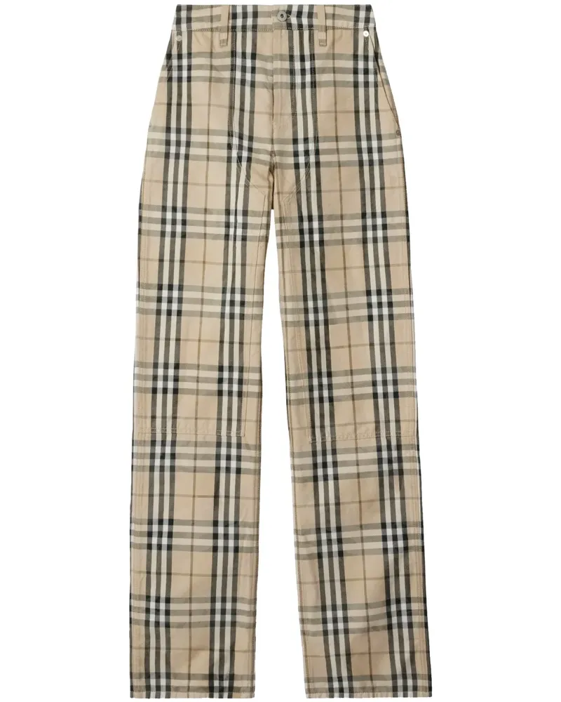 Burberry Karierte Jeans - Nude Nude
