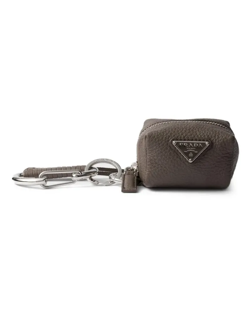 Prada Taschenanhänger aus Leder - Grau Grau