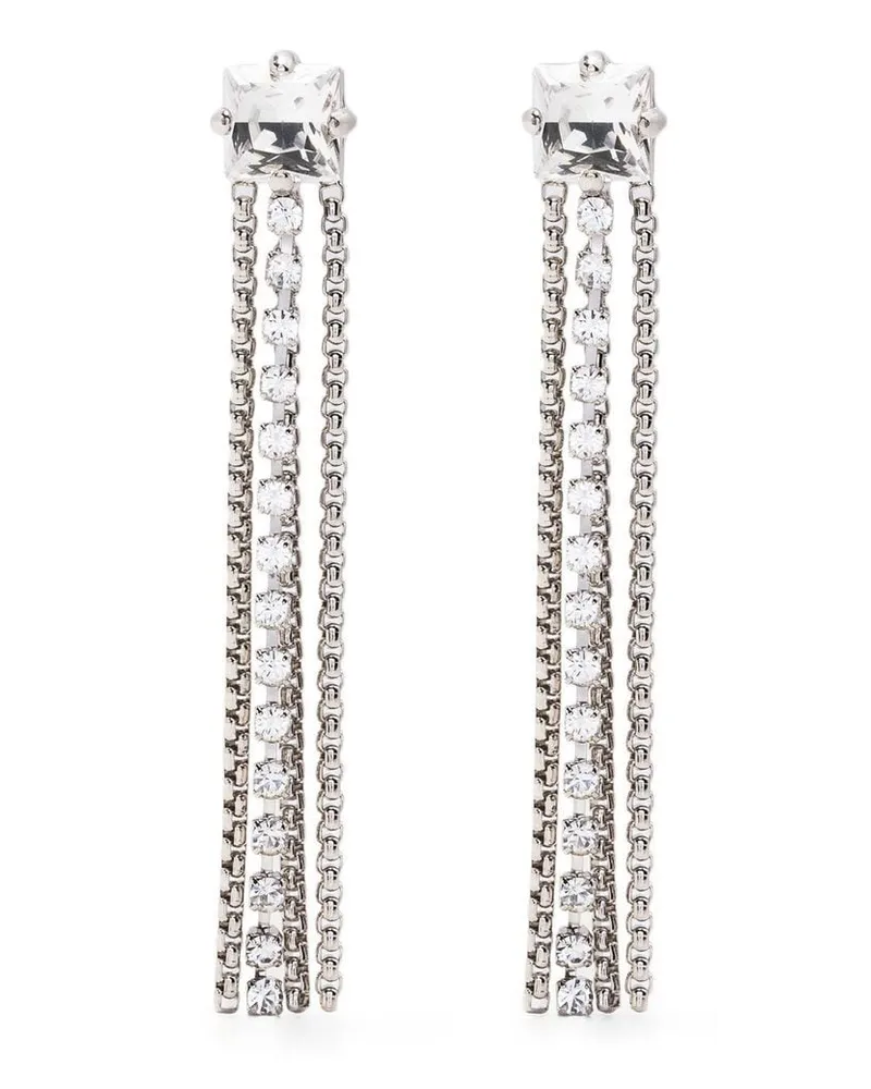 Miu Miu Hängeohrringe mit Fransen - Silber Silber