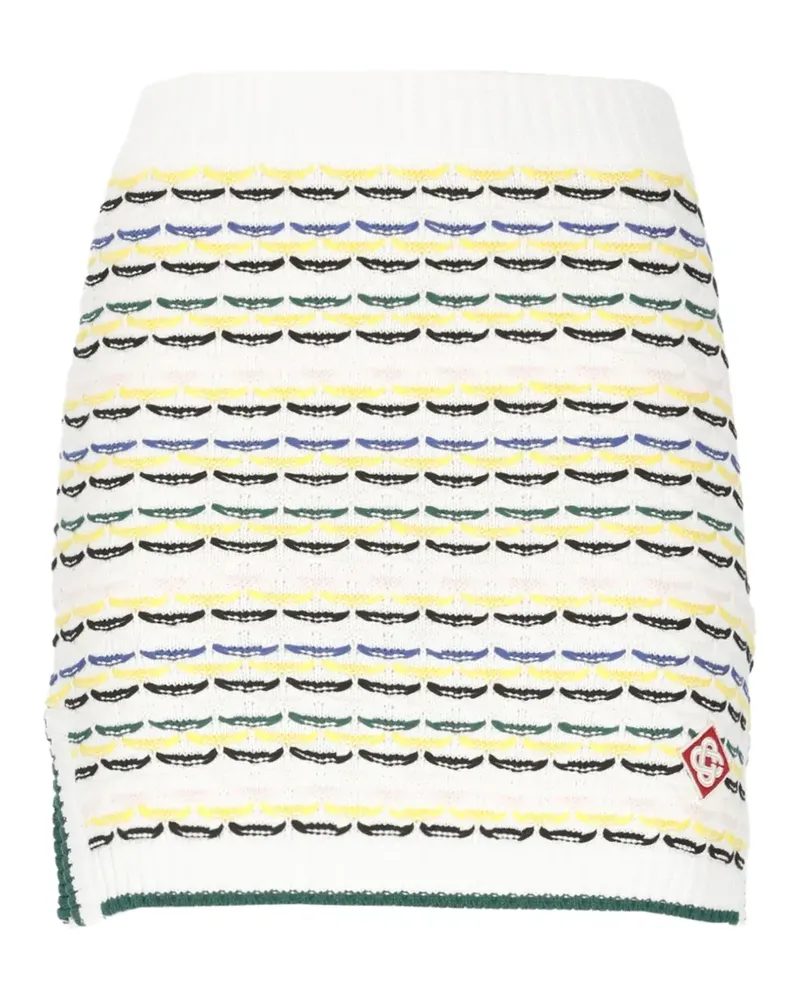 Casablanca Paris Gestrickter Rock mit Streifen - Weiß Weiß