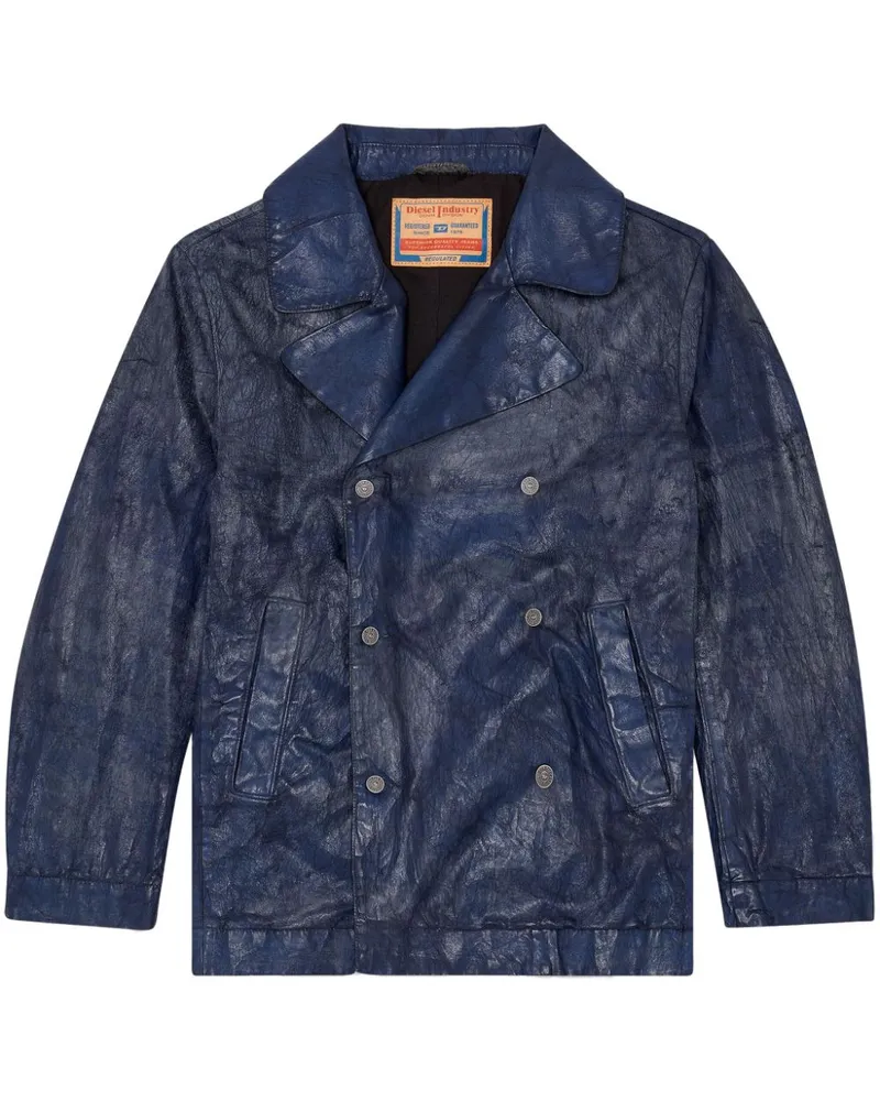 Diesel Doppelreihige Jeansjacke Blau