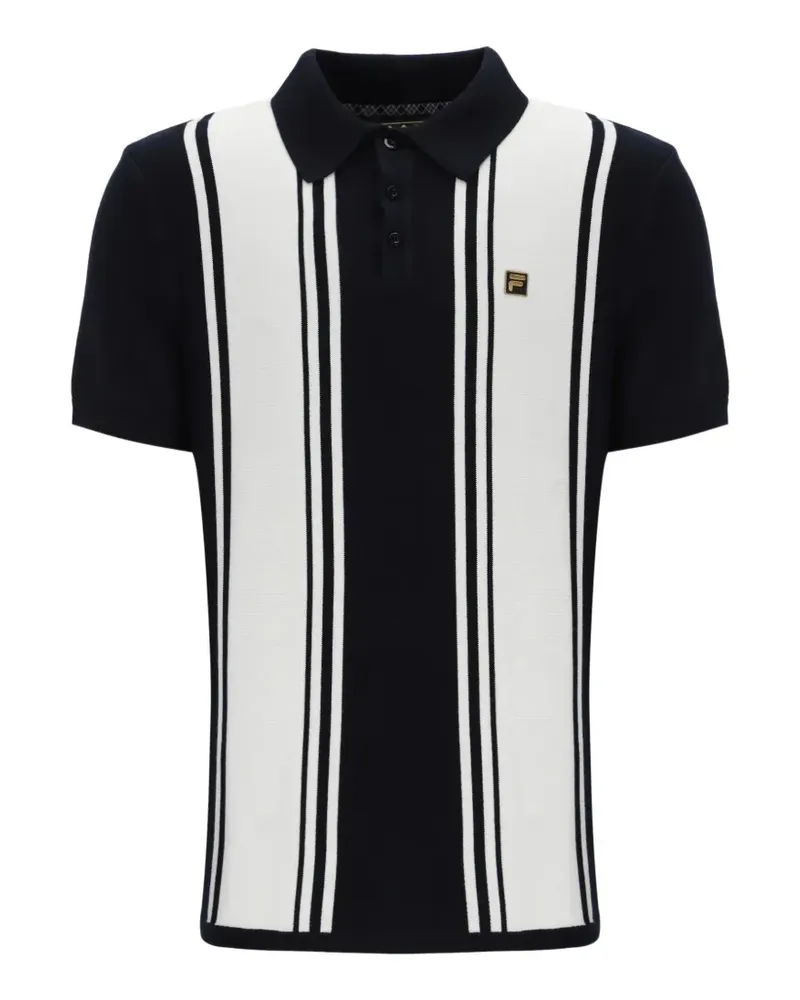Fila Buddy Bowling Poloshirt mit Längsstreifen - Schwarz Schwarz