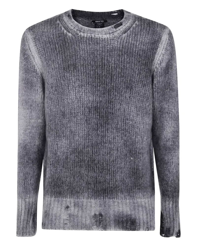 Avant Toi Gerippter Kaschmirpullover im Distressed-Look - Grau Grau
