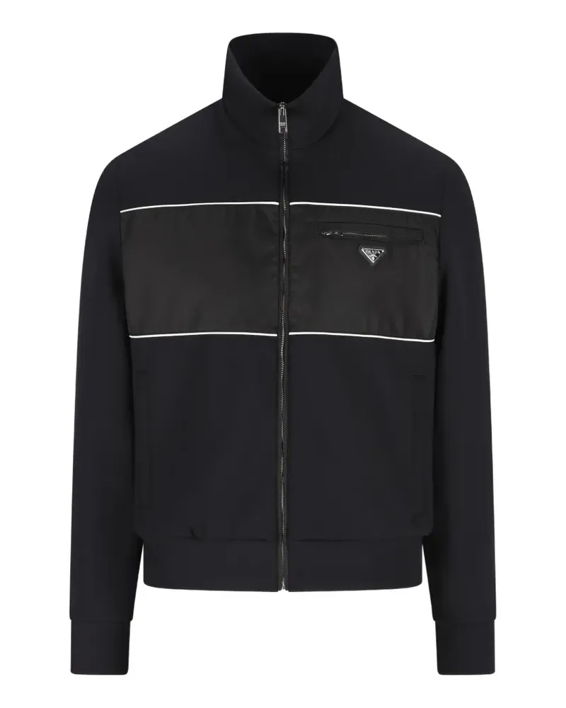 Prada logo-plaque jacket - Schwarz Schwarz
