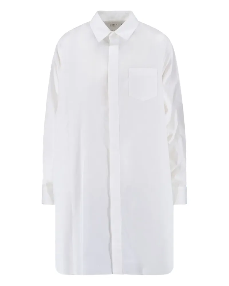 Sacai Hemdkleid mit Falten - Weiß Weiß