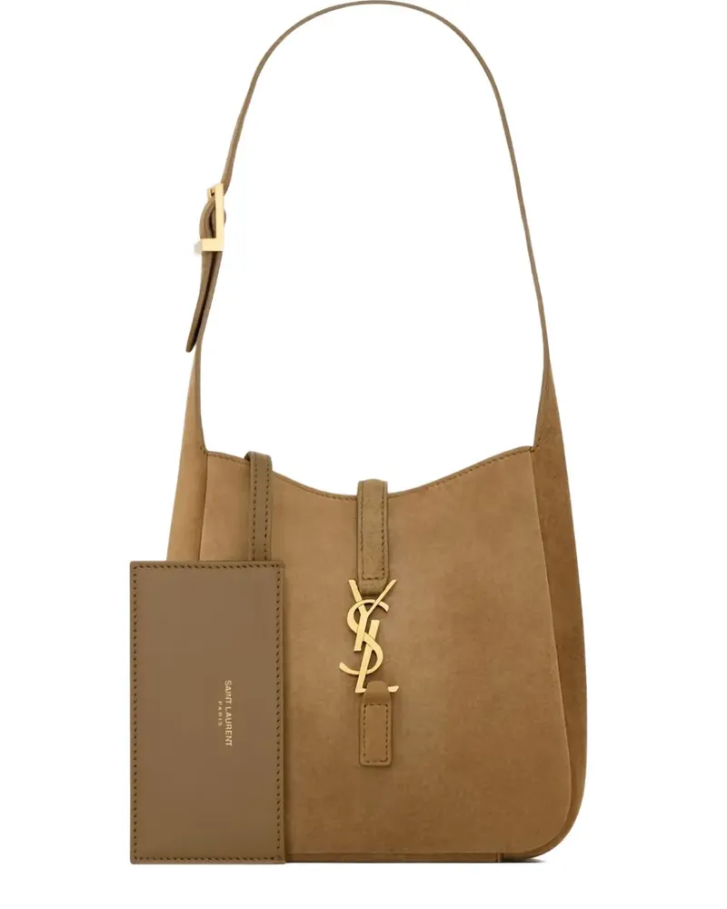 Saint Laurent Kleine 5 À 7 Supple Schultertasche mit Wildleder-Schnalle - Braun Braun
