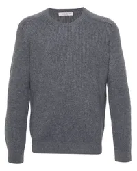 La Fileria Gerippter Strickpullover Grau