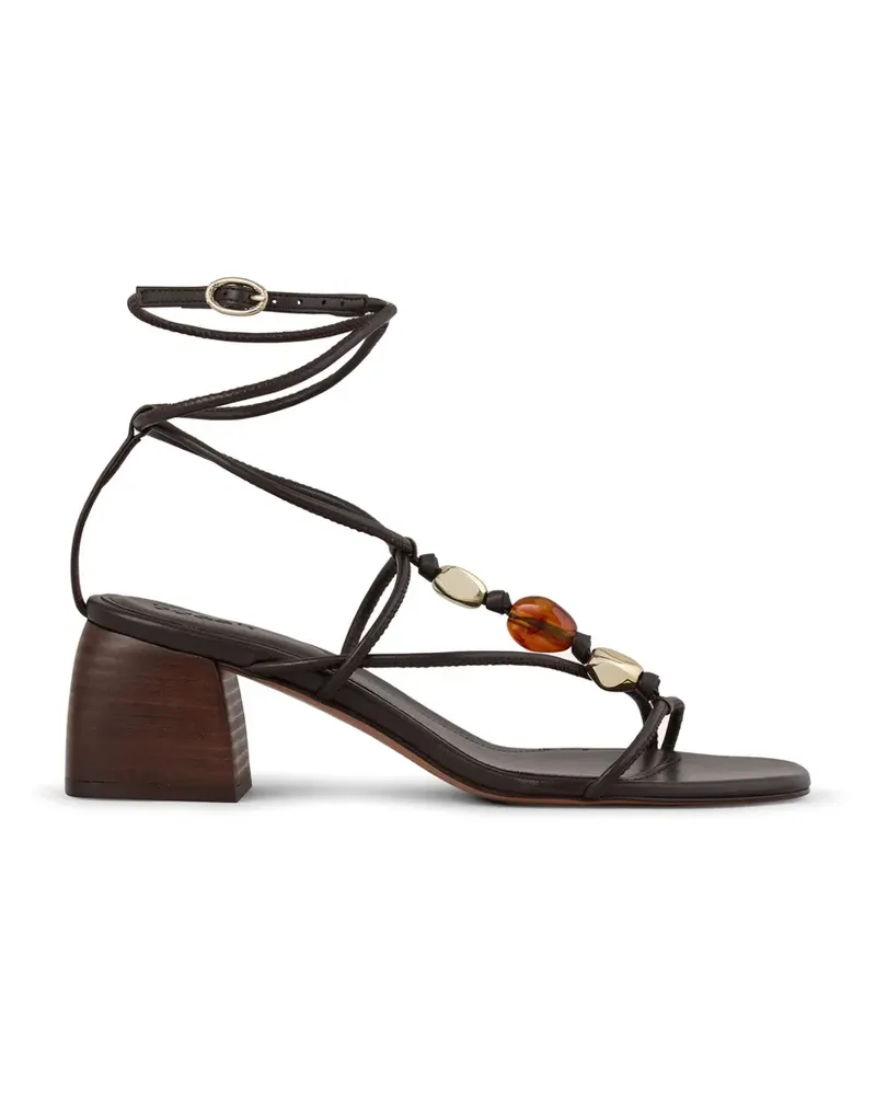 ba&sh Caya beaded ankle-tie sandals - Braun Braun