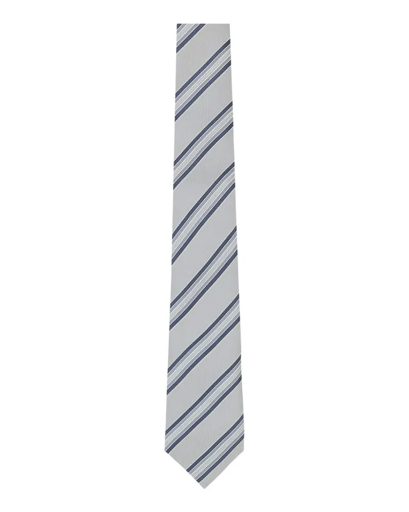 Brunello Cucinelli diagonal-stripe silk tie - Grau Grau