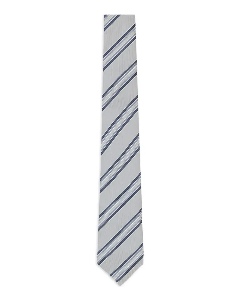 Brunello Cucinelli diagonal-stripe silk tie - Grau Grau