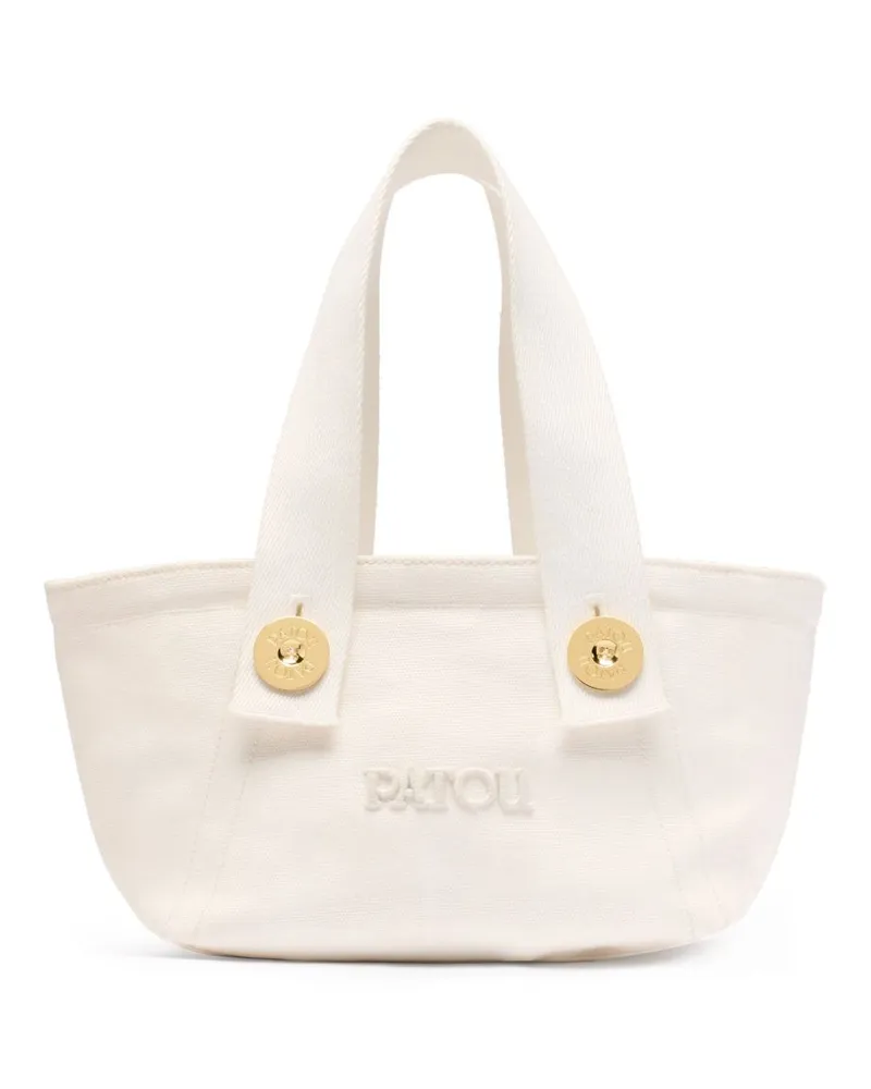 Patou Kleine Tote Bag im Trapezdesign mit Logo-Stickerei - Weiß Weiß
