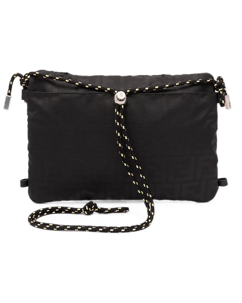 Fendi Mittelgroße FF Light Kuriertasche aus Logo-Jacquard - Schwarz Schwarz