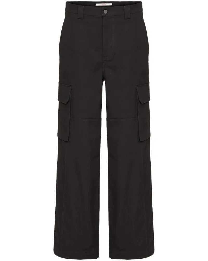 Valentino Garavani Cargohose mit weitem Bein - Schwarz Schwarz
