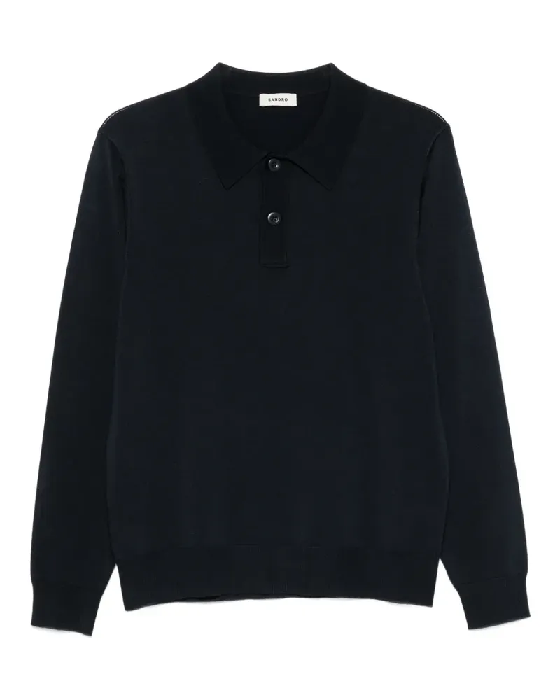 Sandro long-sleeve polo shirt - Blau Blau