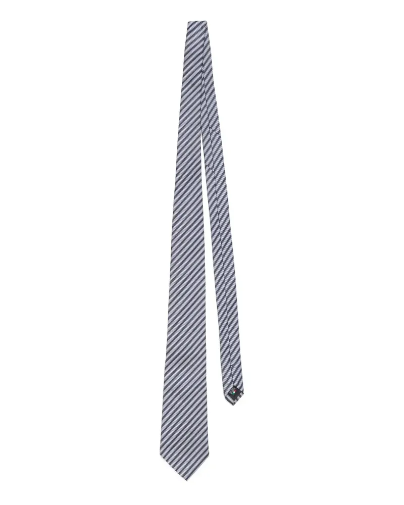 Acne Studios striped-pattern silk tie - Grau Grau