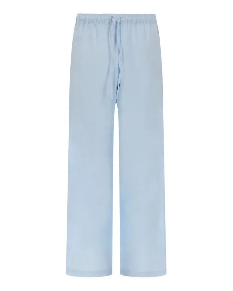 120% Lino linen straight-leg trousers - Blau Blau