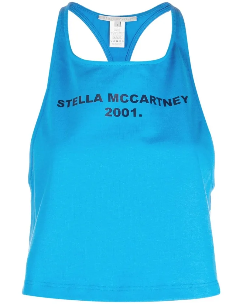 Stella McCartney Tanktop mit Logo-Print Blau