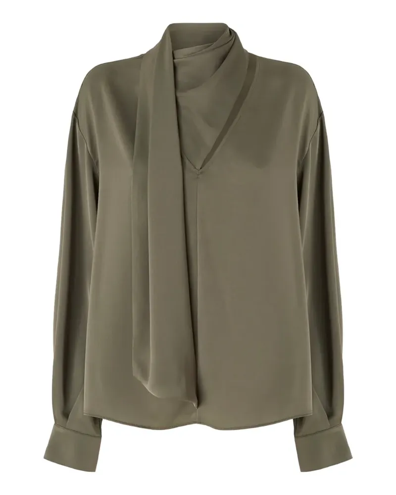 Pinko Bluse mit Schleifenkragen - Grün Grün