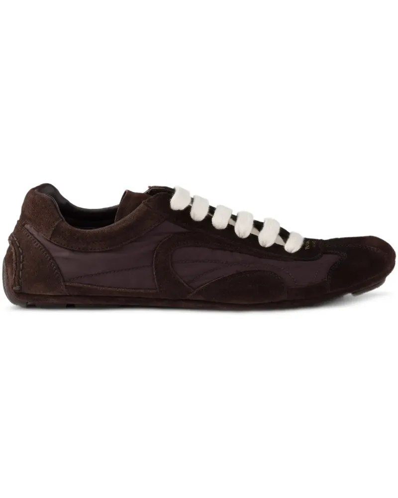 Prada round-toe lace-up sneakers - Braun Braun