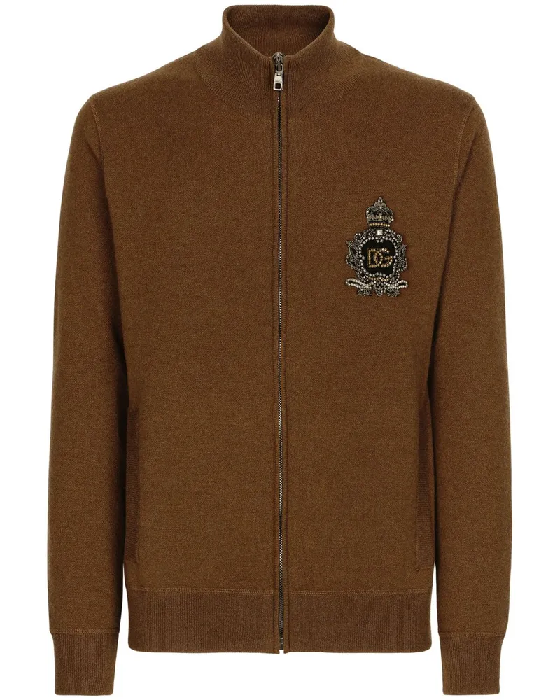 Dolce & Gabbana Verzierter Cardigan mit Reißverschluss - Braun Braun