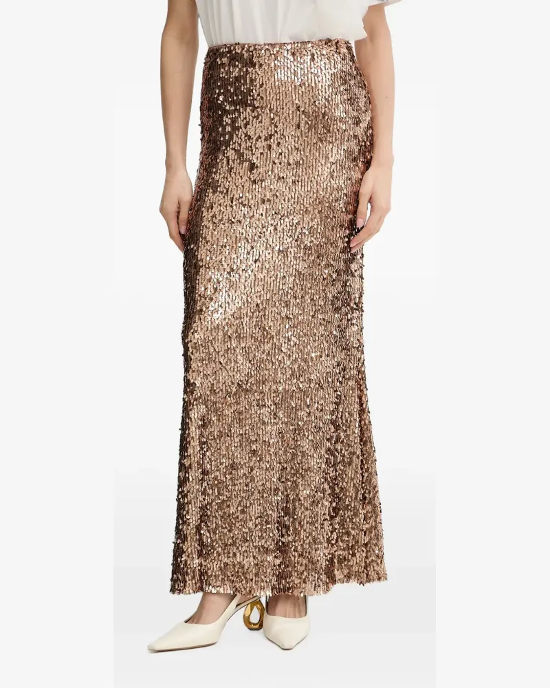 HAVEONE sequin-embellished maxi skirt - Braun Braun