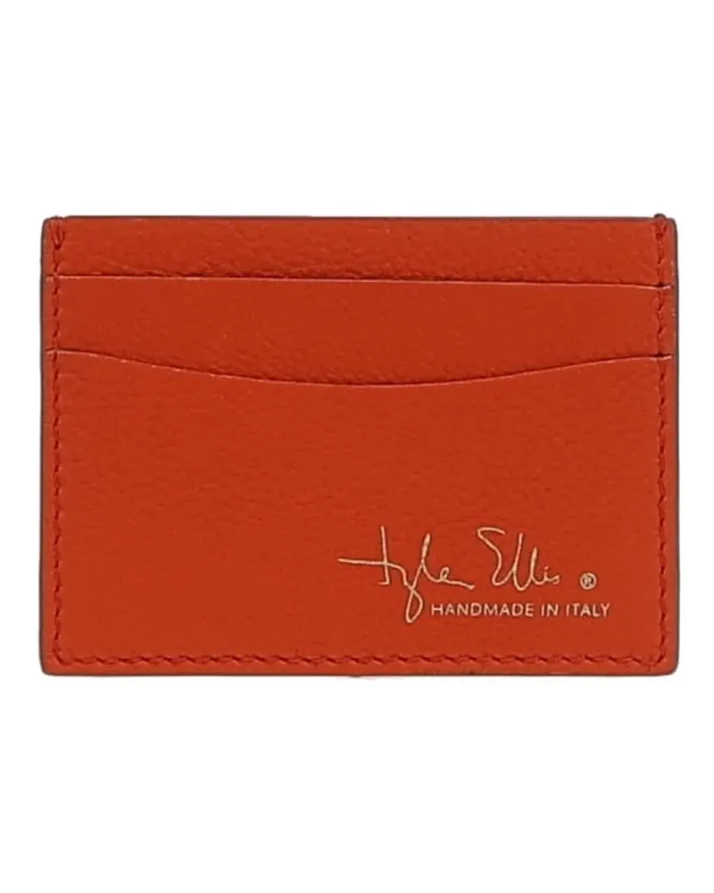 Tyler Ellis Chip pebbled-leather cardholder - Orange Orange