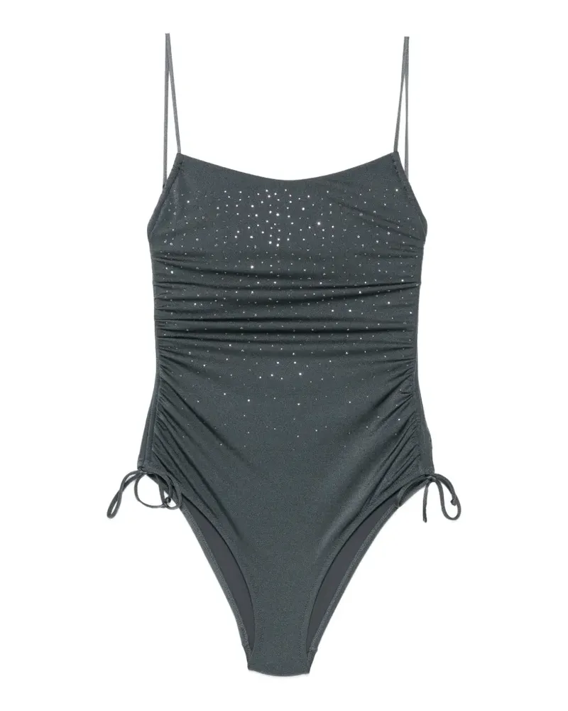 MC2 Saint Barth Eliya strass-embellished ruched swimsuit - Grau Grau