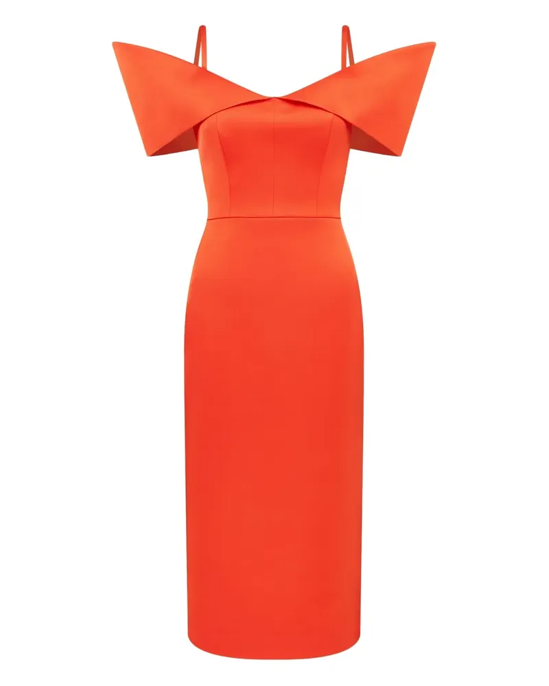 David Koma Schulterfreies Midikleid - Orange Orange