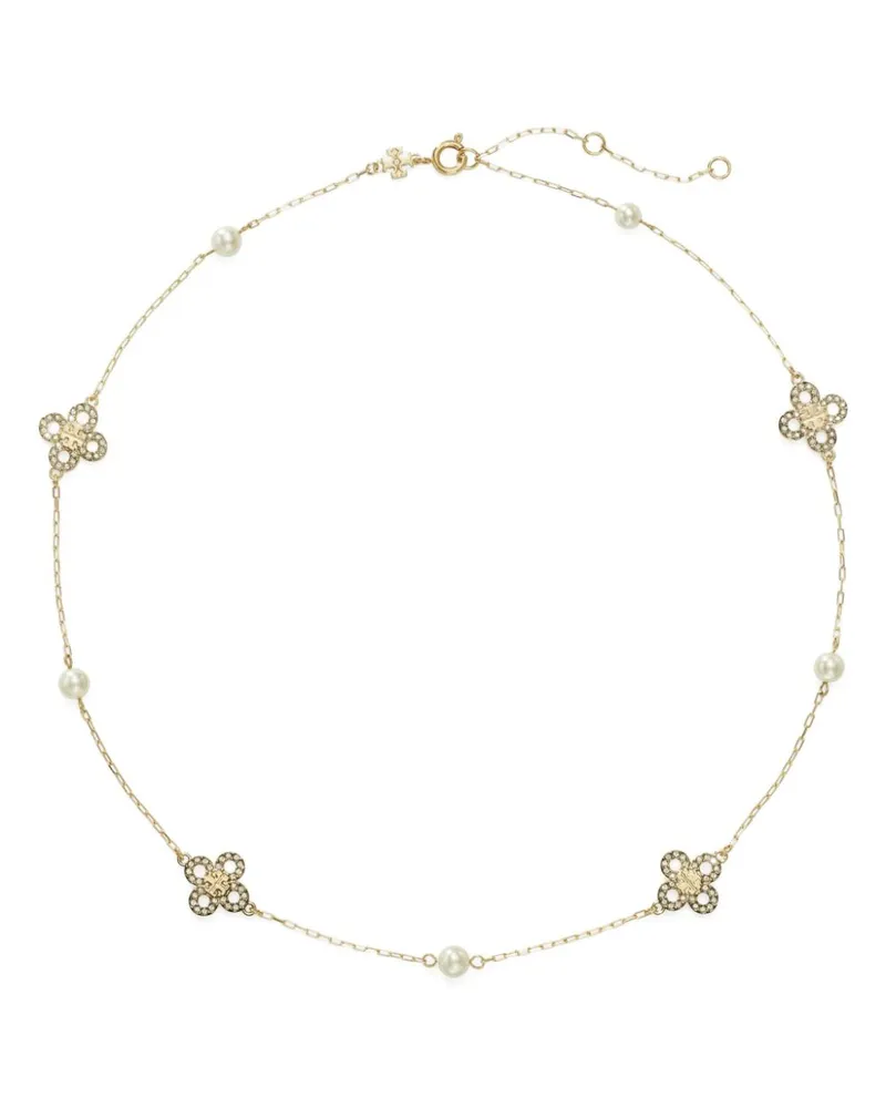 Tory Burch Kira Clover Pearl Halskette - Gold Gold