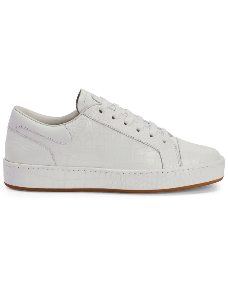 Giuseppe Zanotti GZ-City Sneakers mit Kroko-Optik - Weiß Weiß