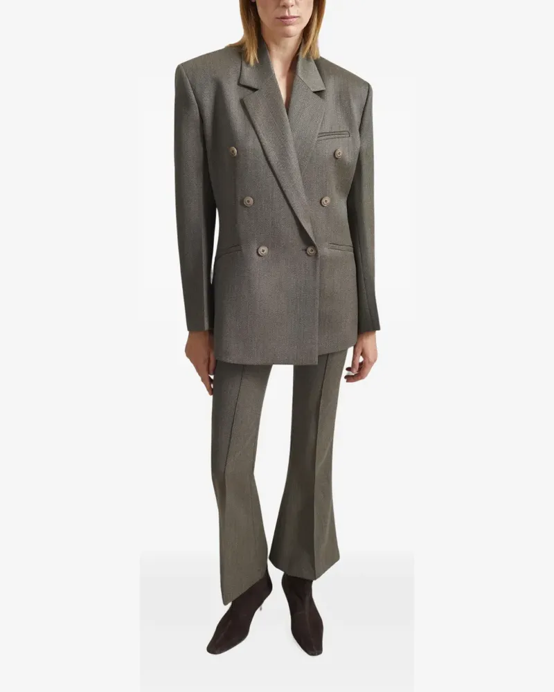 FRANKIE Shop Jade double-breasted wool blazer - Nude Nude