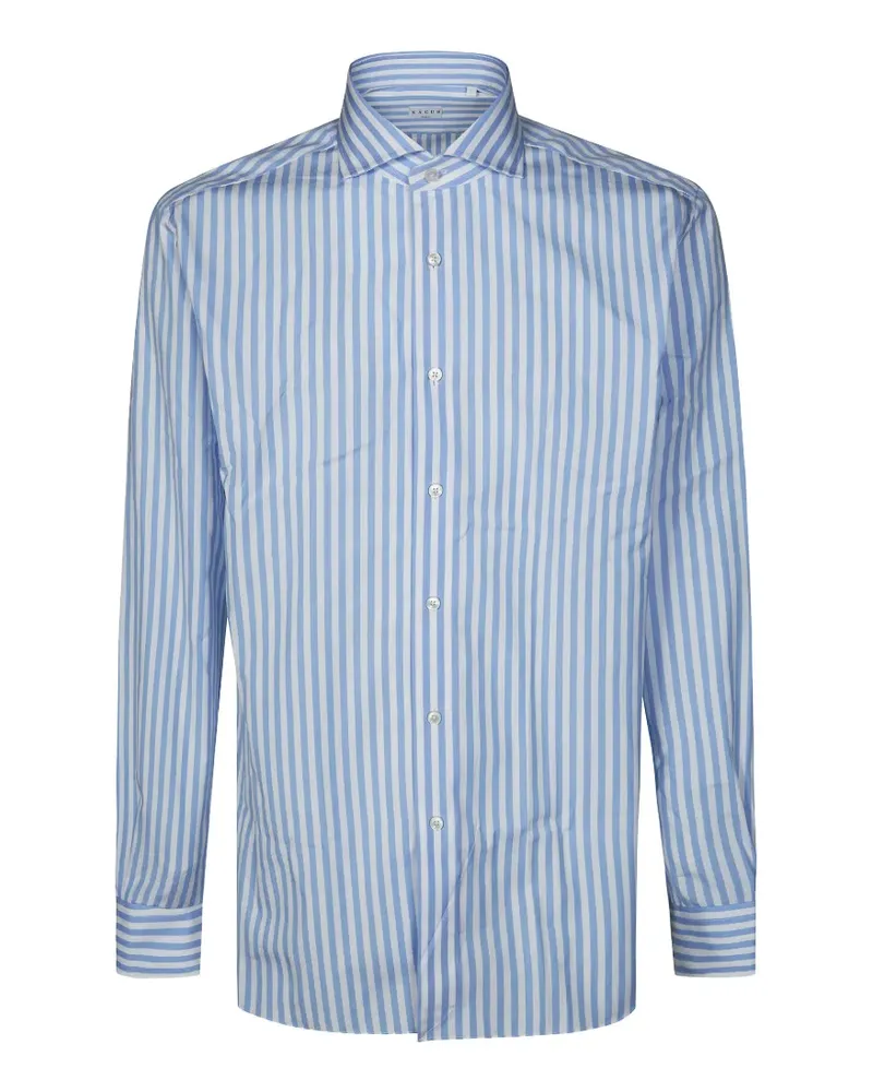 XACUS Gestreiftes Hemd - Blau Blau