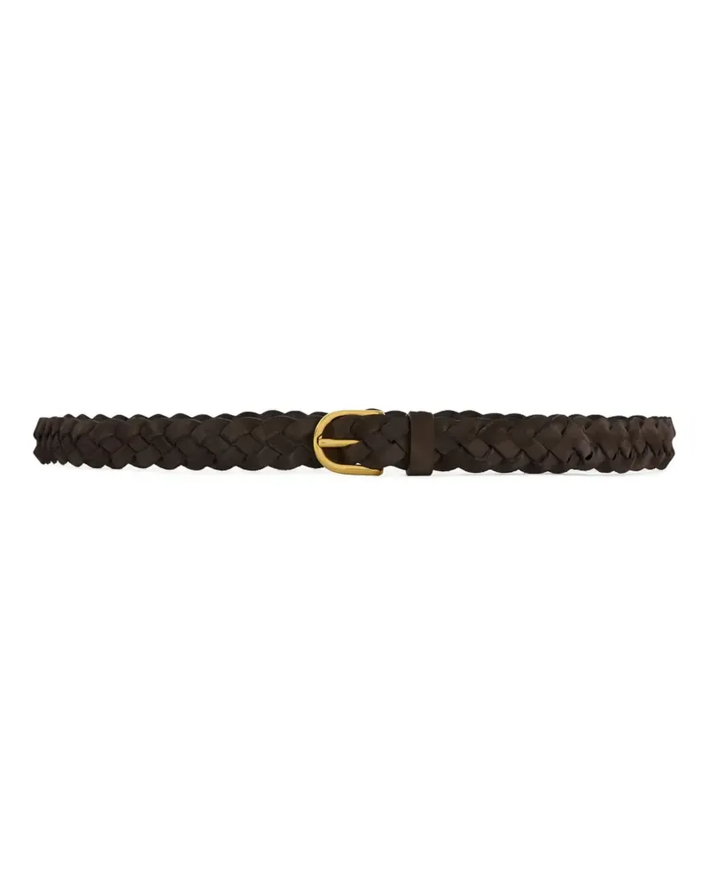 LARDINI braided leather belt - Braun Braun