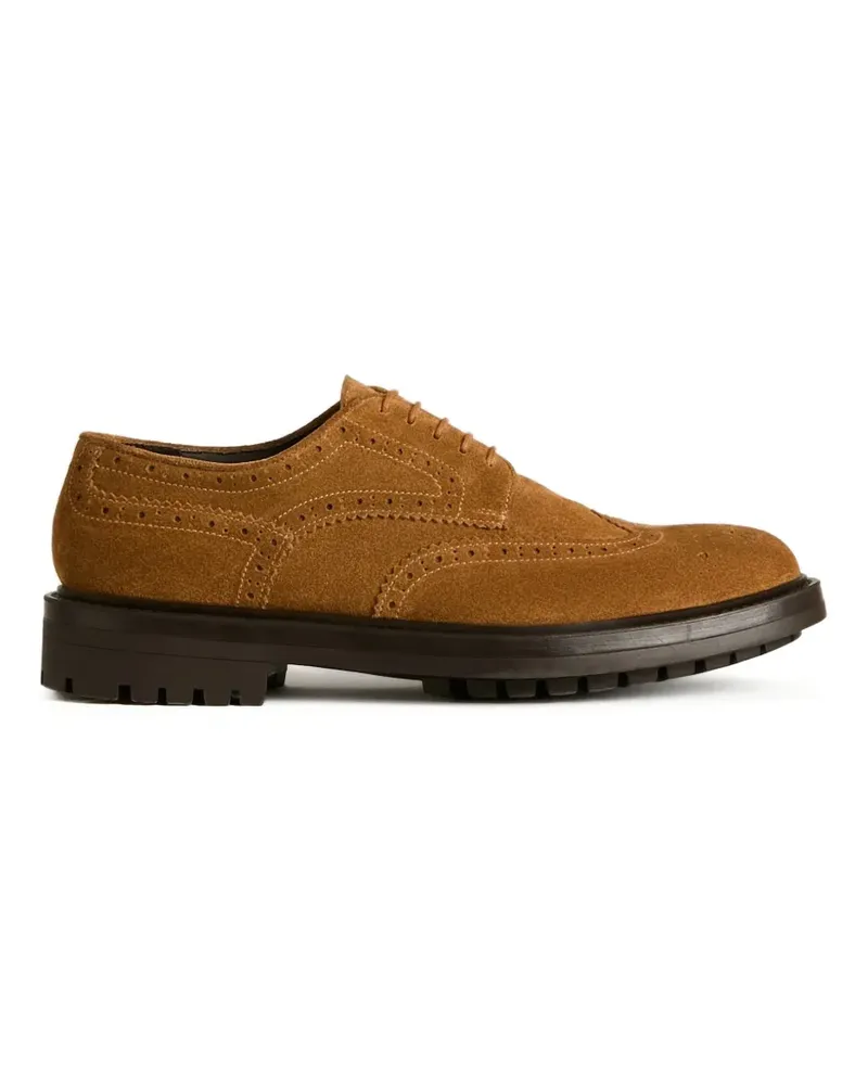 Kiton Derby-Schuhe aus Wildleder mit Brogue-Muster - Braun Braun