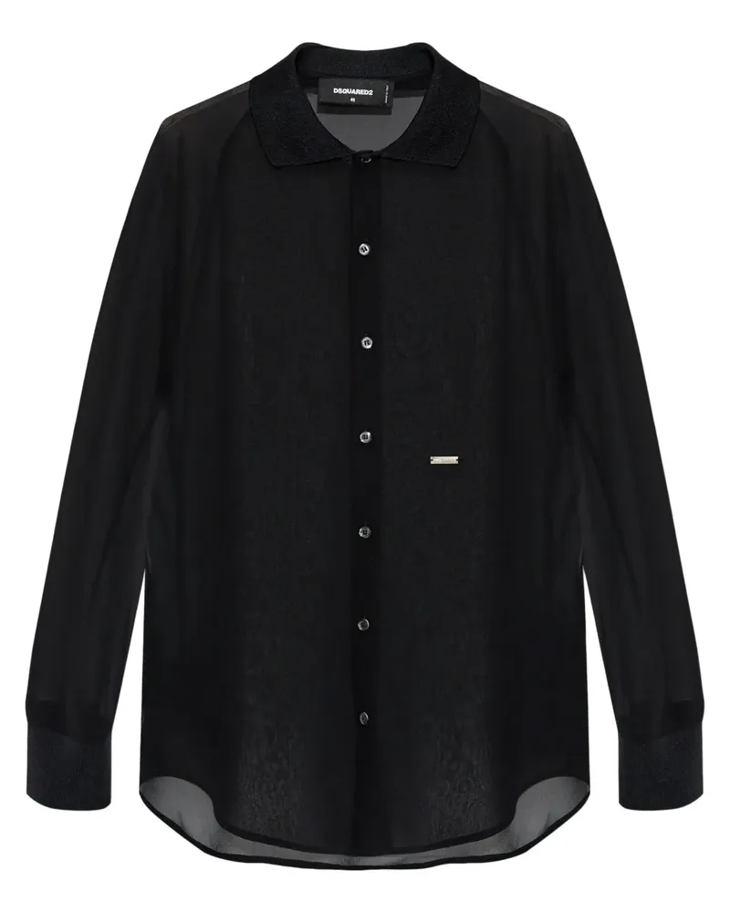 Dsquared2 Hemd mit Logo-Schild - Schwarz Schwarz