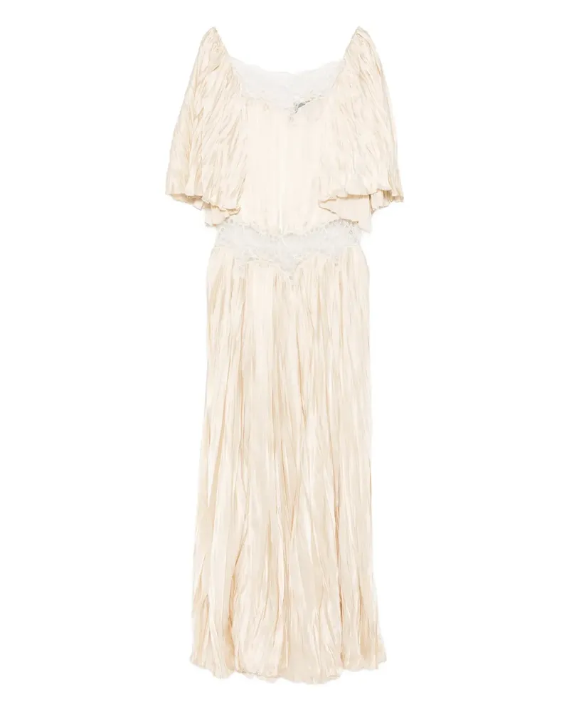Rochas lace ruffled dress - Nude Nude