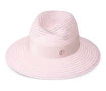Strohhut mit Logo-Schild - Rosa