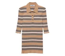 Geripptes Poloshirt - Nude