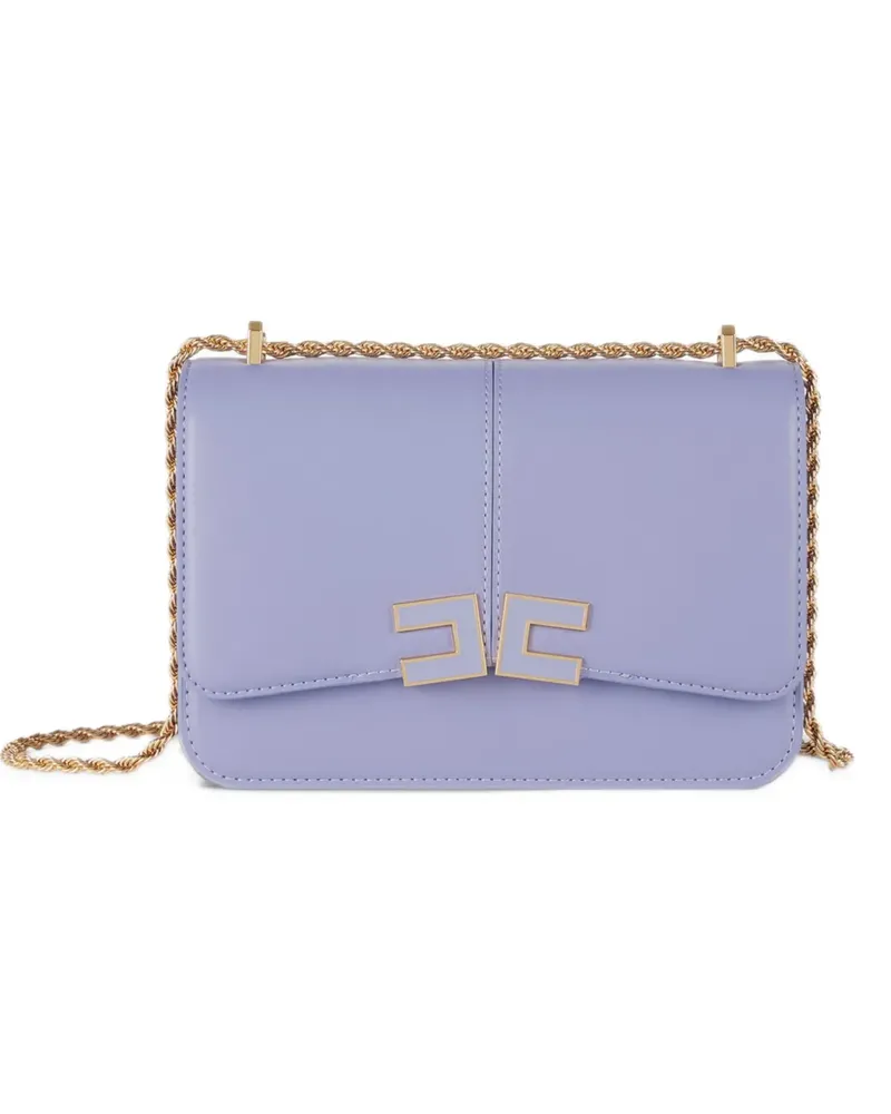 Elisabetta Franchi Schultertasche mit Logo - Violett Violett