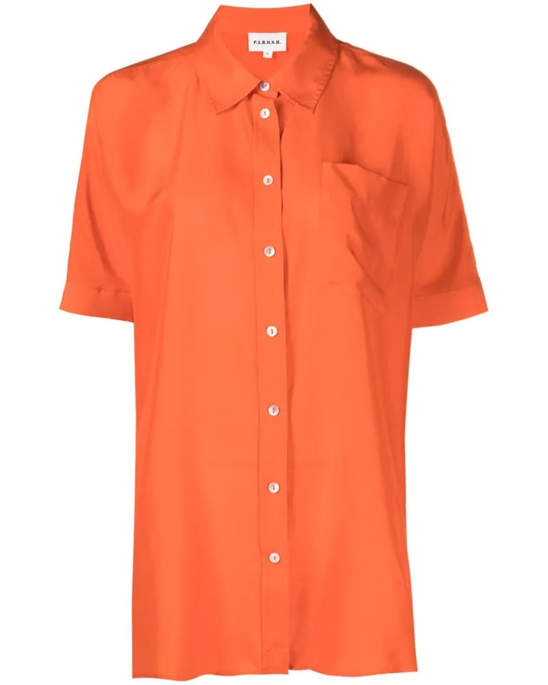 P.A.R.O.S.H. P.A.R.O H. Hemd aus Seide - Orange Orange